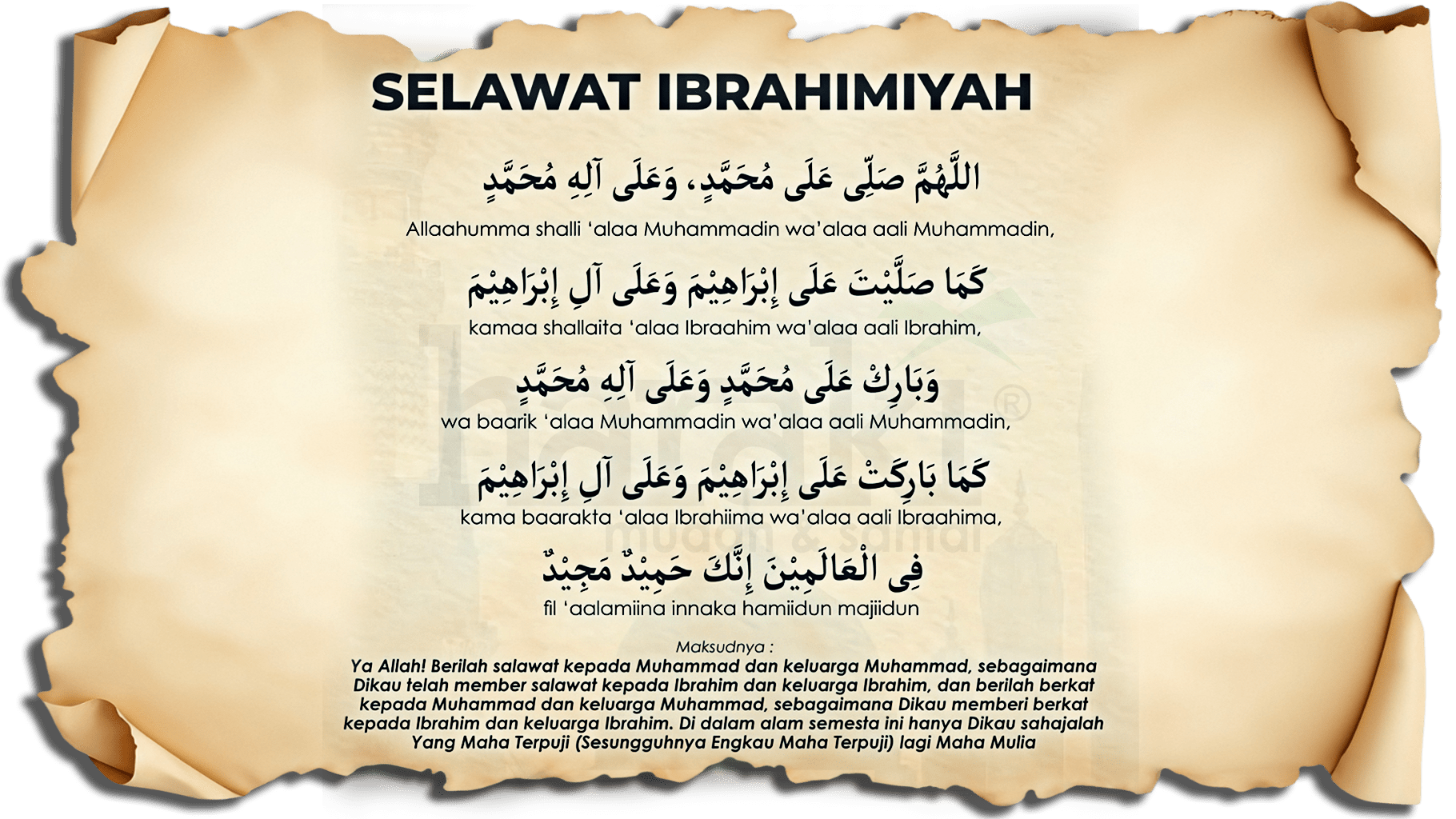 Teks Selawat Ibrahimiyyah Dalam Tulisan Arab – Haraki.my
